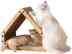 FUKUMARU 16-in Microfiber Carboard Cat Scratching Post, Little Brown