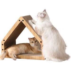 FUKUMARU 16-in Microfiber Carboard Cat Scratching Post, Little Brown