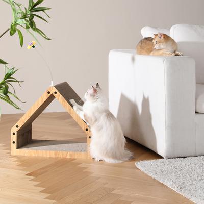 Show full view: FUKUMARU 16-in Microfiber Carboard Cat Scratching Post, Little Brown slide 7 of 9