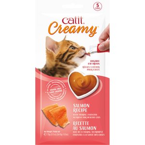 Catit Creamy Salmon Lickable Cat Treats, 0.5-oz tube, case of 5