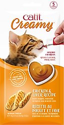 Catit Creamy Chicken & Liver Lickable Cat Treats, 0.5-oz tube, case of 5