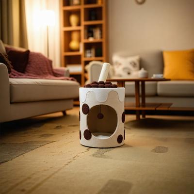 Show full view: Happy & Polly Milk Tea Cup 26-in Fleece Cat Tree & Condo slide 4 of 10