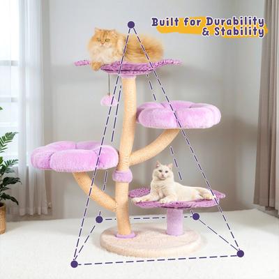 Show full view: Happy & Polly Blossom Woven 35.4-in Fleece Cat Tree slide 7 of 10
