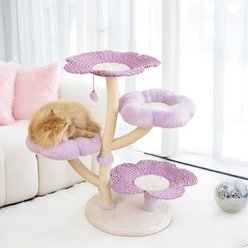 Happy & Polly Blossom Woven 35.4-in Fleece Cat Tree