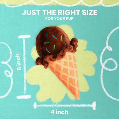 Show full view: Snugarooz Cone-Tonio Squeaky Dog Plush Toy, Brown slide 3 of 5