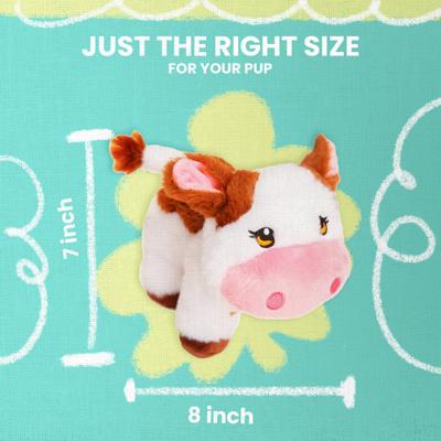 Show full view: Snugarooz Caitlin the Cow Squeaky Dog Plush Toy, White slide 5 of 7