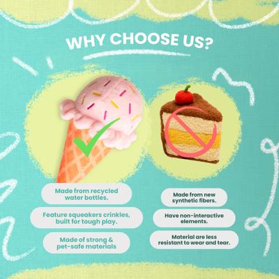 Show full view: Snugarooz G's Gelato Squeaky Dog Plush Toy, Multicolor slide 4 of 5