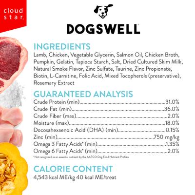 Show full view: Dogswell Lifestage Mini Soft Strips Puppy Lamb Jerky Dog Treats, 10-oz bag slide 4 of 12