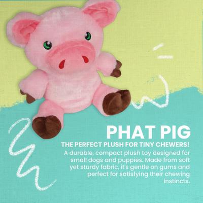 Show full view: Snugarooz Phat Pig Squeaky Dog Plush Toy, Pink slide 5 of 8