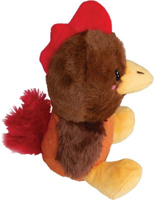 Show full view: Snugarooz Rusty the Rooster Squeaky Dog Plush Toy, Brown slide 2 of 7