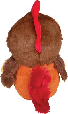 Show full view: Snugarooz Rusty the Rooster Squeaky Dog Plush Toy, Brown slide 3 of 7