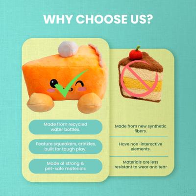 Show full view: Snugarooz Pumpkin Slice Squeaky Dog Plush Toy, Orange slide 4 of 5