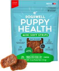 Dogswell Lifestage Mini Soft Strips Puppy Lamb Jerky Dog Treats, 4-oz bag