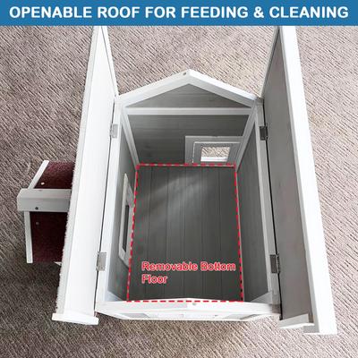 Show full view: FunXplore Outdoor Cat House with Openable Roof, Grey slide 4 of 7