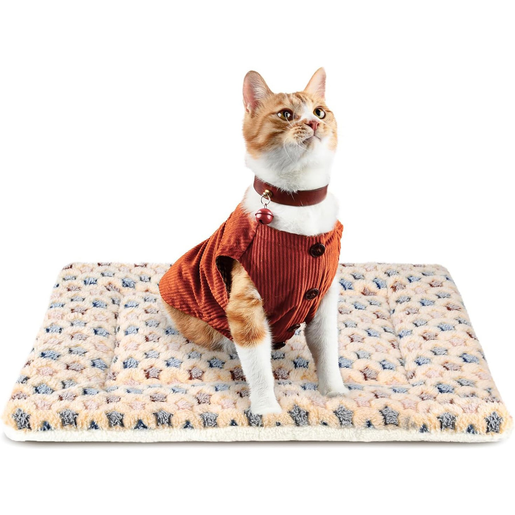 Mora Pets Ultra Soft Reversible Dog & Cat Pad, Brown, 18-in