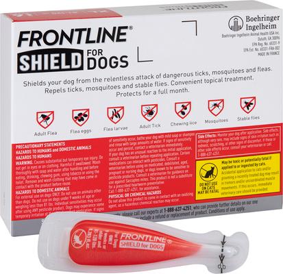 Show full view: Frontline Shield Flea & Tick Treatment for Extra Large Dogs, 81 - 120 lbs, 6 doses (6-Month Protection) slide 9 of 12