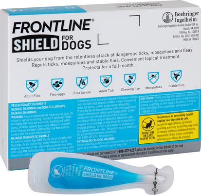 Show full view: Frontline Shield Flea & Tick Treatment for Medium Dogs, 21 - 40 lbs, 6 doses (6-Month Protection) slide 9 of 12