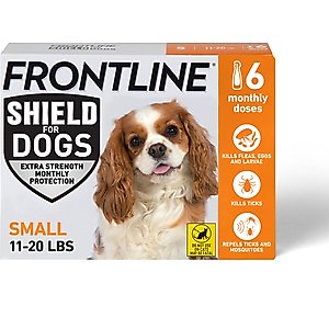 Frontline Shield Flea & Tick Treatment for Small Dogs, 11 - 20 lbs, 6 doses (6-Month Protection)