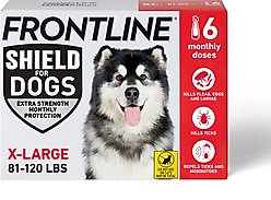 Frontline Shield Flea & Tick Treatment for Extra Large Dogs, 81 - 120 lbs, 6 doses (6-Month Protection)