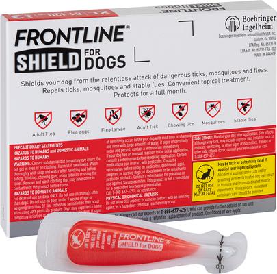 Show full view: Frontline Shield Flea & Tick Treatment for Extra Large Dogs, 81 - 120 lbs, 3 doses (3-Month Protection) slide 9 of 12