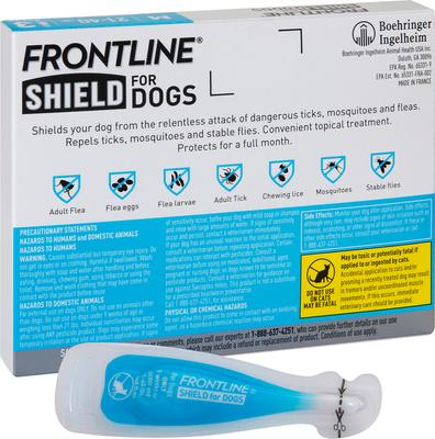 Show full view: Frontline Shield Flea & Tick Treatment for Medium Dogs, 21 - 40 lbs, 3 doses (3-Month Protection) slide 9 of 12