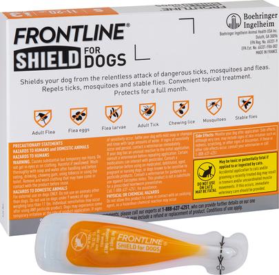 Show full view: Frontline Shield Flea & Tick Treatment for Small Dogs, 11 - 20 lbs, 3 doses (3-Month Protection) slide 9 of 12