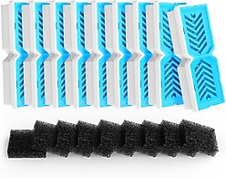 Voluas Wireless Stainless Steel Dog Water Fountain Replacement Filters & Sponges, White, 9 count