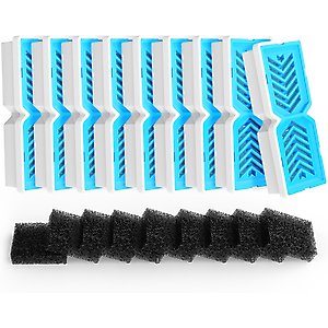 Voluas Wireless Stainless Steel Dog Water Fountain Replacement Filters & Sponges, White, 9 count