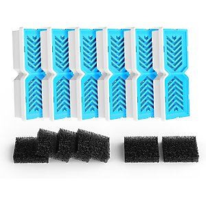 Voluas Wireless Stainless Steel Dog Water Fountain Replacement Filters & Sponges, White, 6 count