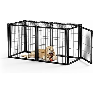 Yafylly Metal Dog Crate, Black, 48 Inch