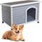 Show in main carousel: Yafylly Weather Resistant Wooden Outdoor Dog House, Grey slide 1 of 9