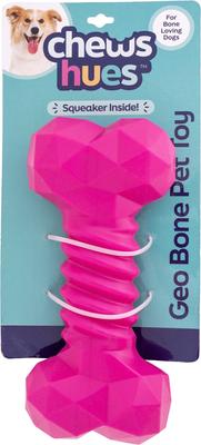 Show full view: Chews Hues Short Bone Squeaker TPR Dog Toy, Pink slide 7 of 7