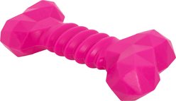 Chews Hues Short Bone Squeaker TPR Dog Toy, Pink