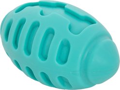 Chews Hues Football Squeaker TPR Dog Toy, Turquoise