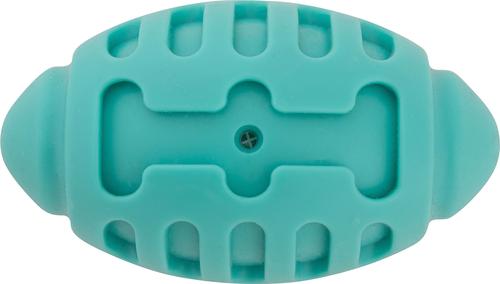 Show full view: Chews Hues Football Squeaker TPR Dog Toy, Turquoise slide 5 of 7