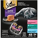 Sheba Perfect Portions Seafood Pate Variety Pack Grain-Free Adult Wet Cat Food Trays, 2.6-oz, case of 24