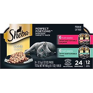 Sheba Perfect Portions Kitten Variety Pack Chicken Pate & Pate Salmon Wet Cat Food