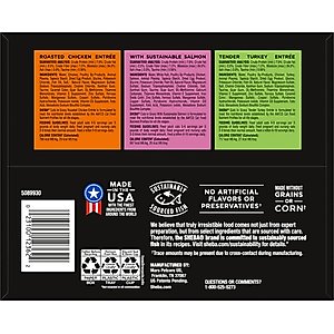 Sheba Perfect Portions Grain-Free Roasted Chicken, Gourmet Salmon & Tender Turkey Cuts in Gravy Variety Pack Adult Wet Cat Food Trays, 1.3-oz, case of 24 twin-packs