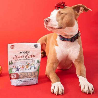 Show full view: Polkadog Season's Eatings Turkey & Cranberry Dehydrated Dog Treats, 10-oz bag slide 3 of 6