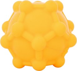 Chews Hues Pentagon Ball Squeaker TPR Dog Toy, Yellow