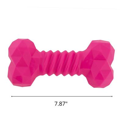 Show full view: Chews Hues Short Bone Squeaker TPR Dog Toy, Pink slide 6 of 7