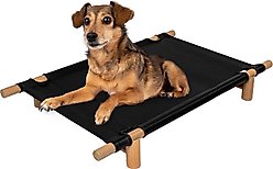 THE LICKER STORE Chester 32-in Modern Minimalist Wood Frame Elevated Outdoor Dog Bed, Ink/Light Teak slide 1 of 7