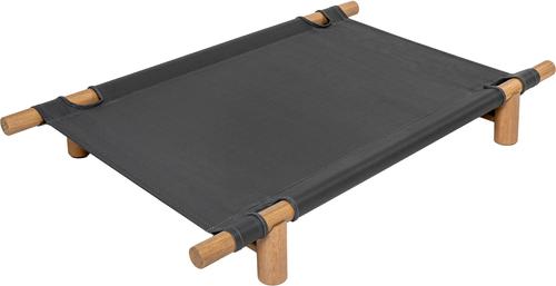 Show full view: THE LICKER STORE Chester 32-in Modern Minimalist Wood Frame Elevated Outdoor Dog Bed, Graphite/Light Teak slide 7 of 7