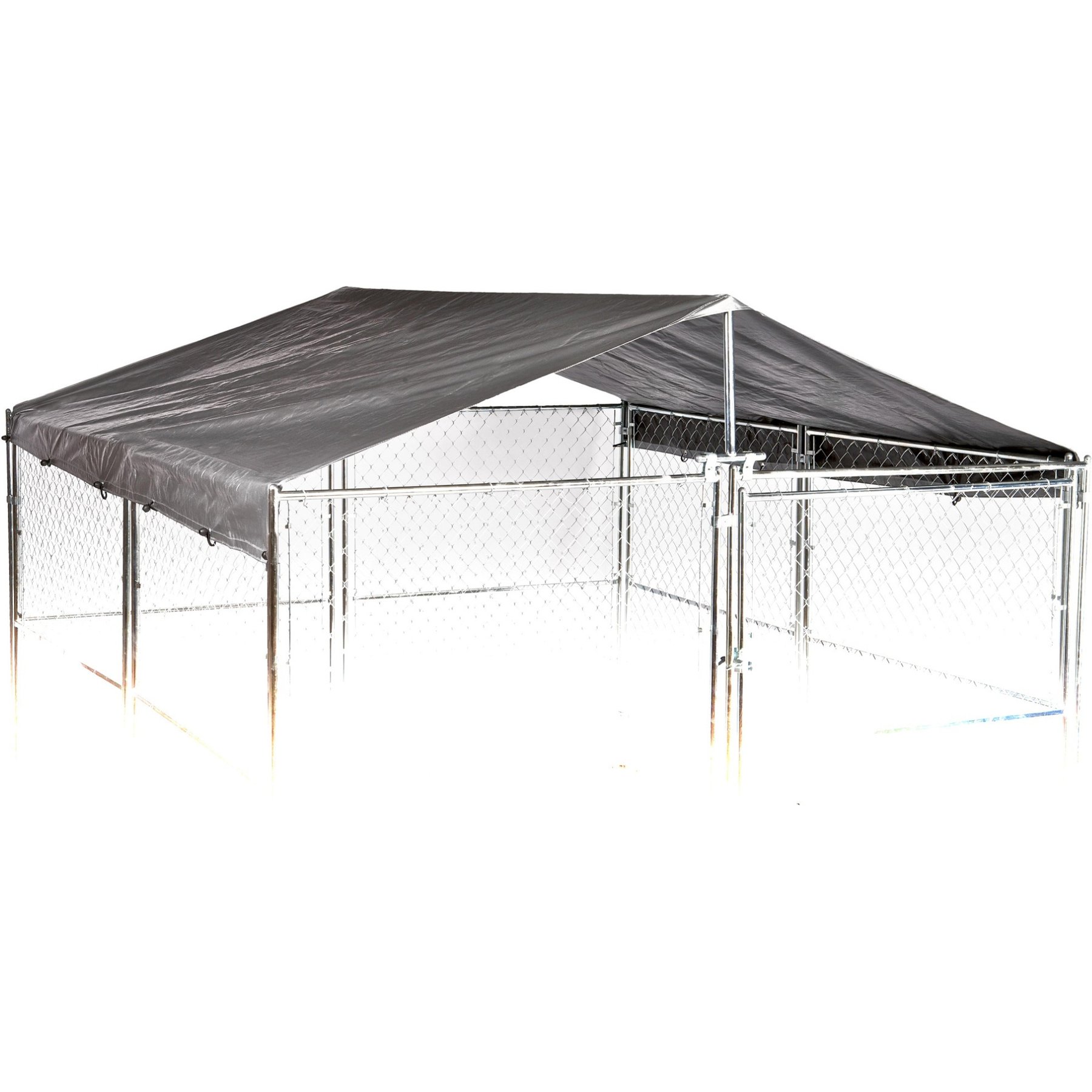 Lucky Dog Weatherguard Universal Dog Kennel Cover with Frame, Black, 10 x 10-ft