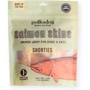 Polkadog Salmon Skins Dehydrated Dog & Cat Treats, 3-oz bag