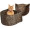 Show in main carousel: THE LICKER STORE Felix Cat-Shaped Hand Woven Water Hyacinth Cat Toy Organizer Baskets, Brown, 2 count slide 1 of 7