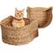 Show in main carousel: THE LICKER STORE Felix Cat-Shaped Hand Woven Water Hyacinth Cat Toy Organizer Baskets, Natural, 2 count slide 1 of 8