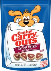 Canine Carry Outs Steak Bites Beef Flavor Dog Treats, 22.5-oz bag, case of 4