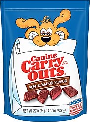 Canine Carry Outs Beef & Bacon Flavor Dog Treats, 22.5-oz bag