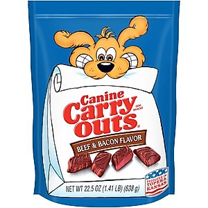 Canine Carry Outs Beef & Bacon Flavor Dog Treats, 22.5-oz bag